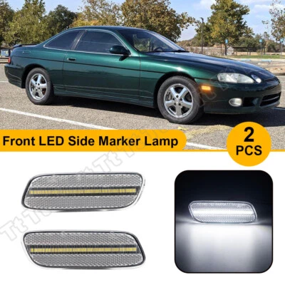 Kit de lente transparente de luz de marca lateral LED completa blanca para Lexus 1992-2000 SC300 SC400 Foto 1 de 4