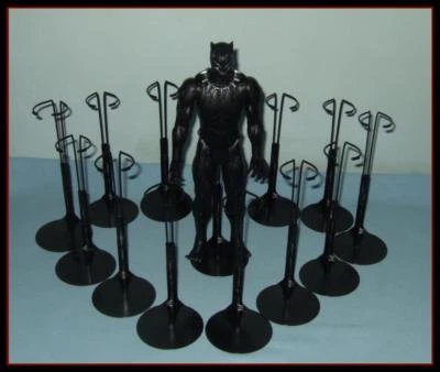 12 soportes de exhibición NEGROS Kaiser 2175 aptos para figuras de acción Marvel Avengers de 12" KEN Foto 1 de 2