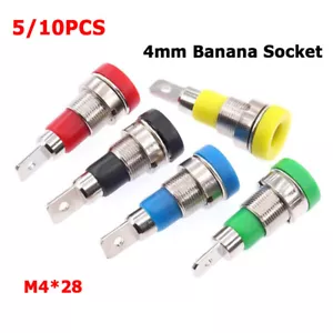 5/10Pcs Brass 4mm Banana Female Socket M4*28 Panel Mount Test Jack Connector 24A - Picture 1 of 12