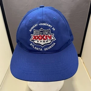 Vintage SUPER BOWL XXXIV 2000 SnapBack Hat Cap RAMS TITANS NFL FOOTBALL - BLUE - Picture 1 of 4