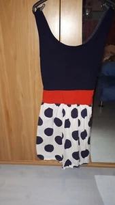 Maritimes Kleid Blau Weiß Rot Punkte Schleife One Size - Bild 1 von 2