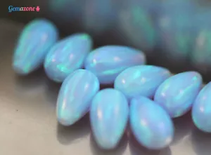 8X5 mm Träne Tropfen Feuer blau Opal lose halb gebohrt Edelstein Perlen 2 STCK. - Bild 1 von 5
