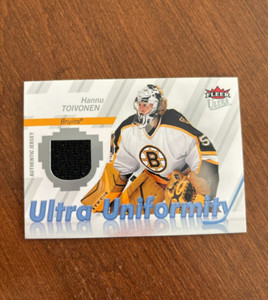 Hannu Toivonen 2007-08 Fleer Ultra Uniformity Game Jersey U-HT Boston Bruins