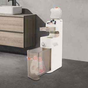 Bathroom Floor Cabinet with Drawer Slim Organizer Cabinet for Toilet Small Space - Picture 1 of 20