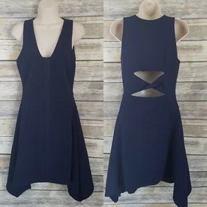 Vestido Adelyn Rae Nuevo sin Etiquetas Talla S Ajuste y Acampanado Sin Mangas Azul Marino Vestido Texturizado - Imagen 1 de 6