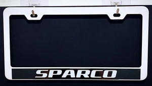 Sparco White Metal License Plate Frame - Picture 1 of 3