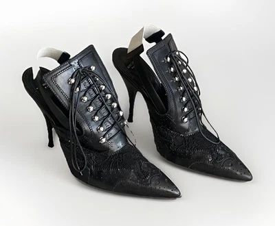 Givenchy⚡️{$1,095} «Маремма» 2016 кружева и кожи слинга каблуки 37,5EU/7,5US - Изображение 1 из 4