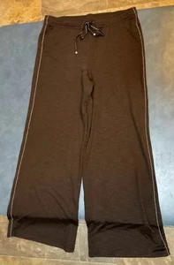 Max Studio Women’s L Brown Wide Leg Elastic Drawstring Lounge Pants NWT $88 - Picture 1 of 2