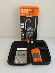 TOPTES Natural Gas Leak Detector PT520A Orange with 17" Gooseneck & Case ~ Used - Picture 1 of 10