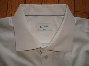 ETON MEN'S CLASSIC FIT WHITE DRESS SHIRT WITH POCKET SIZE 48 OR 19 HARDLY WORN! - Picture 1 of 11
