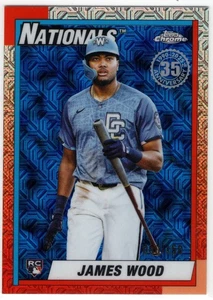 2025 Topps Chrome James Wood #U90C-30 Blue Refractor RC /150 - Picture 1 of 2