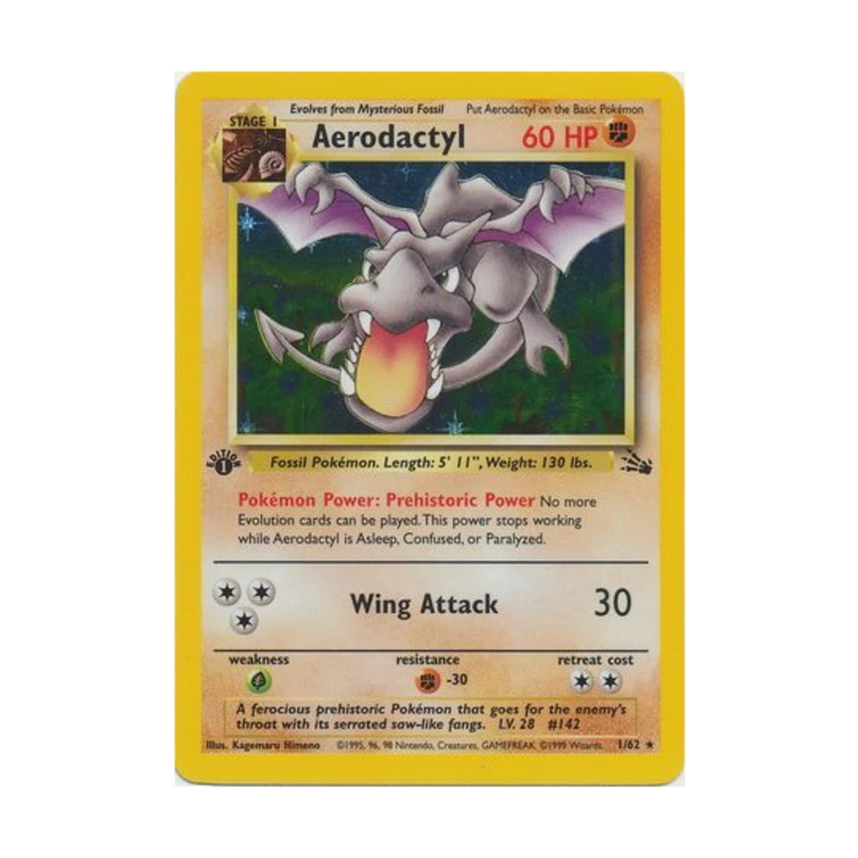 Pokemon Pokemon Fossil Aerodactyl (1) (HR) #1 (1st Ed Holo) Fair - Image 1 of 1