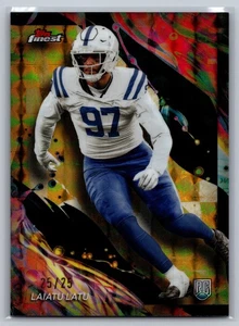2024 Finest #158 Laiatu Latu Gold Geometric Refractor #/25 - Picture 1 of 2