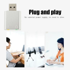 7.1 Channel External USB 2.0 To 3.5mm Stereo Sound Card Mic Adapter Spe CB - Afbeelding 1 van 9