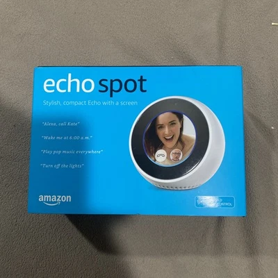 Amazon Echo Spot - Smart Assistant Alarm Clock - Black - w/ Alexa & Screen NEW - Image 1 of 4