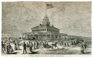 1880s-90s West Jersey Railroad Depot Cape May Engraved Scrap w/ Map #7R - Picture 1 of 2