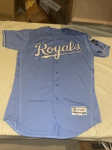 Authentic Kansas City Royals Majestic Jersey Clean Men 46 Blue USA Flex Base MLB - Picture 1 of 7