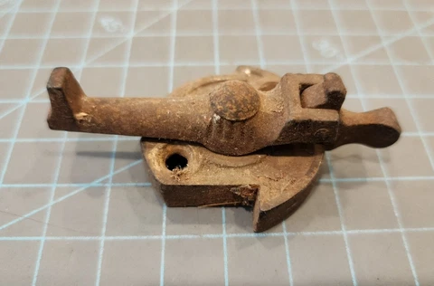 Ornate Antique Victorian Cast Iron Teapot Window Sash Lock Latch Part Only - H Cover