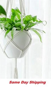 Macrame Plant Hanger Indoor Outdoor Hanging Planter Basket Cotton 41 Inches - Picture 1 of 8