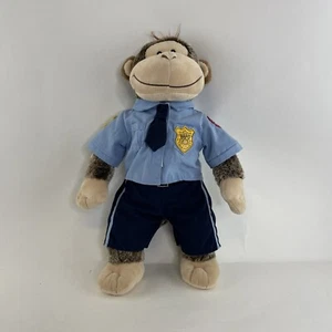 Build a Bear Workshop Brown Monkey 18" Plush W/ Police Outfit Good Condition BAB - Picture 1 of 9