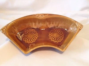Wade of California Side Dish Caramel Brown Drip Flower Abstract Calif MCM Retro - Picture 1 of 9