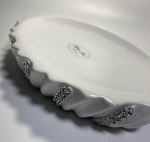 Bella Lux NEW!! Rhinestone Swirl Glam Soap Dish White Bathroom SPARKLE Lux - Picture 1 of 7
