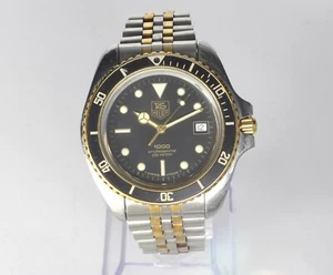 Reloj de cuarzo suizo Tag Heuer 1000 42 mm 980.021N profesional de dos tonos para hombre - Imagen 1 de 9