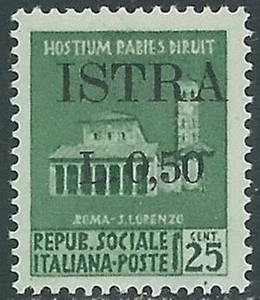 1945 OCCUPAZIONE JUGOSLAVA ISTRIA POLA 50 CENT SU 25 CENT MNH ** - RB37-7 - Picture 1 of 1