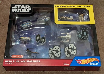 Hot Wheels Star Wars ГЕРОЙ И ЗЛОДЕЙ ЗВЕЗДОЛЕТЫ 11-упаковка TARGET эксклюзив   - Изображение 1 из 3