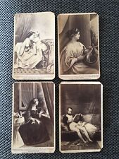 (4) CDV Cards Illustrated Photo Cartoon Antique NY Photographic Napoleon Cabinet