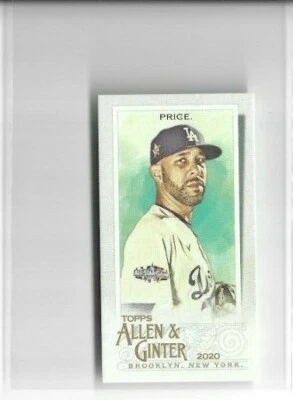 2020 Topps Allen & Ginter David Price Brooklyn Back Mini Card #ed 9 / 25 - Image 1 of 2