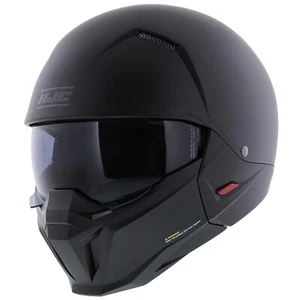 HJC I20 Matt Black Streetfighter, Open Face Helmet, Smoke Visor, Flat Black - Picture 1 of 11