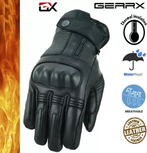 Guantes de cuero analino extra suave de francotirador para motocicleta carreras nudillo de carbono - Imagen 1 de 6