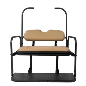 Rainier Parts EZGO TXT Golf Cart Rear Flip Folding Back Seat Kit,Tan 1995 and Up - Picture 1 of 4