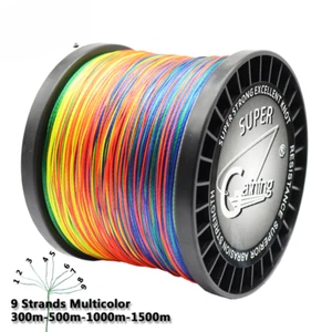 Braided Fishing Line 9 Strands PE Multicolor Fishing Lines Braid Strong Strength - Picture 1 of 16