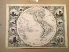 Western Hemisphere Map of North & South America c.1850's by J Rapkin, Tallis Co.