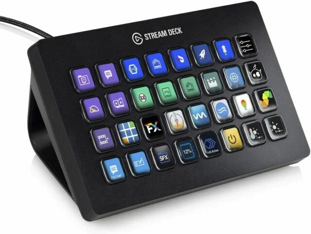 Elgato Stream Deck XL Dispositivo con 32 Teclas LCD Pesonalizables para Control Avanzado de Streaming - Negro