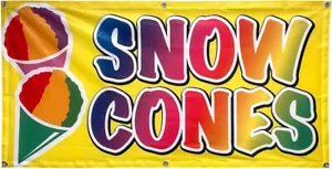 Insegna Striscione CONI DI NEVE 2x4 piedi tessuto poliestere yb - Foto 1 di 3