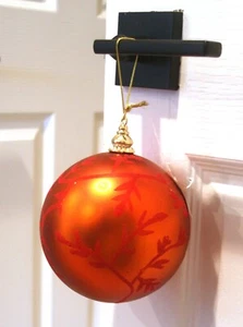 THANKSGIVING POINT 5 INCH EXTRA LARGE ORANGE HALLOWEEN FALL BALL ORNAMENT - Picture 1 of 10