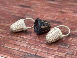 Dollhouse miniature woven basket set of three 1:12 scale - Picture 1 of 5