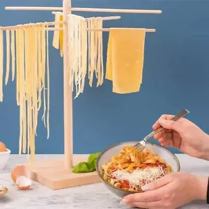 Norpro 16.5" Tall Wooden Pasta Drying Rack w/Arms for Homemade Spaghetti Noodles - Picture 1 of 7