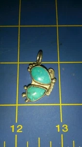 Colgante vintage hecho a mano de plata esterlina y turquesa suroeste - Imagen 1 de 2
