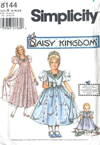 1990's Simplicity Misses'/Child's/18" Doll Dress Pattern 8144 6-18/3-8 UNCUT - Picture 1 of 2