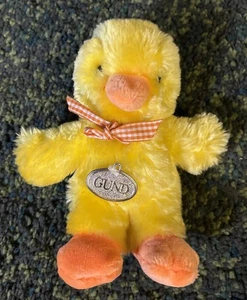 Vintage Gund Fluffy Sunshine Plush 7" Yellow Chick Duck 1976 Stuffed Toy - Picture 1 of 4