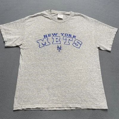 Винтажная мужская футболка New York Mets большая серая бейсбольная футболка MLB 2000-е - Изображение 1 из 4