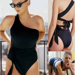 We Are HAH Black One Piece Swimsuit Noir 1 4 Ur Soul 1 Shoulder Swimwear, Size S - Picture 1 of 13