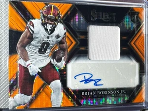 2022 Panini Select FOTL Brian Robinson Jr. Rookie Orange Pulsar Patch Auto 22/30 - Picture 1 of 2
