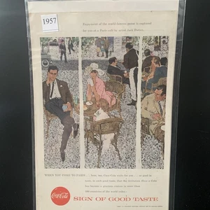 Vintage 1957 Coca Cola When You Come to Paris Ad Advertisement - Picture 1 of 3