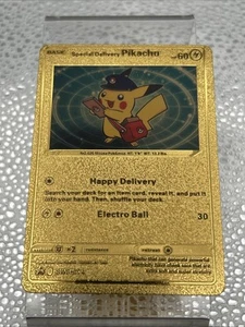 Tarjeta promocional Pokemon Pikachu entrega especial lámina dorada - casi nueva #swsh074 - Imagen 1 de 2