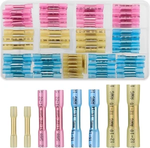 Connettori per Cavi Impermeabili 100pz 10-26 AWG Terminali Termorestringenti - Foto 1 di 7